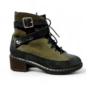 UGG Collection Made in Italy Leather Suede Moto Boots Size 6